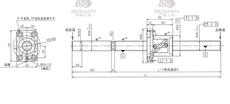 KURODA GG2510DS-BALR-1020A 黑田精工丝杆怎么安装的