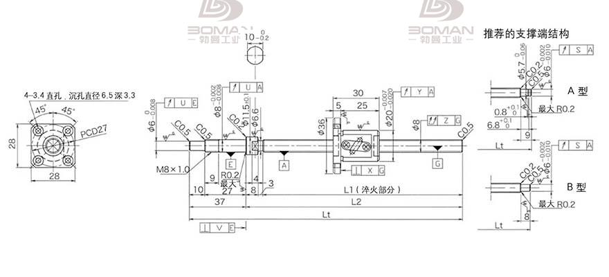 KURODA GP0802DS-AAFR-0170B-C3F 无锡黑田丝杆