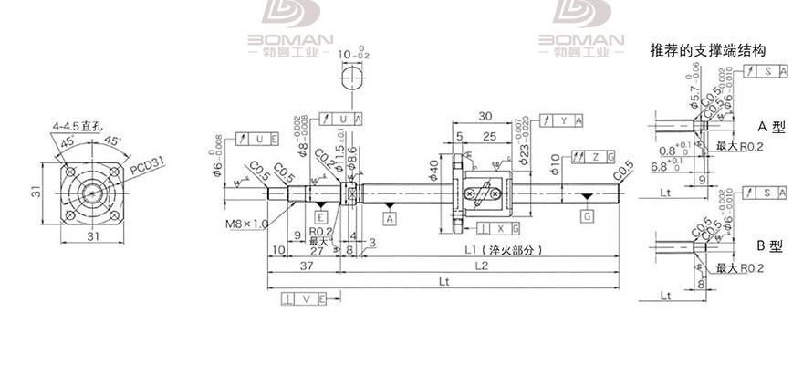 KURODA GP1002DS-EAFR-0320B-C3S 黑田丝杆型号规格