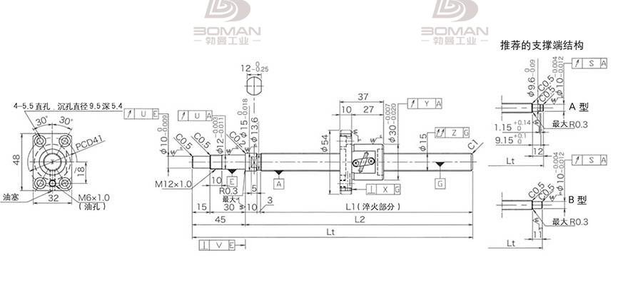 KURODA GP1502DS-BAPR-0600B-C3F c5级精密研磨丝杆黑田