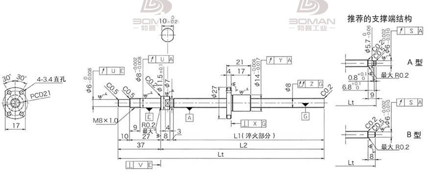 KURODA DP0802JS-HDNR-0180B-C3S 黑田精工丝杆底座安装视频