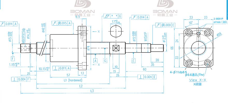 TBI XSVR02010B1DGC5-899-P1 tbi丝杆cad模板下载
