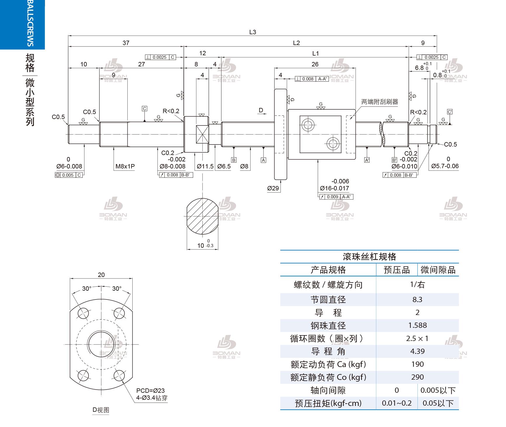 PMI FSM0802-C3-1R-0168 pmi丝杆广州经销商