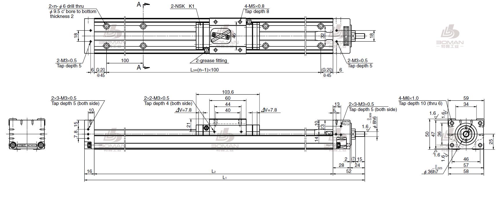 NSK MCM06005H05K00-0-MCM导轨引动器